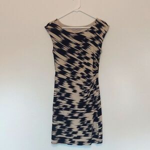 Ann Taylor Loft Patterned Black and White Dress